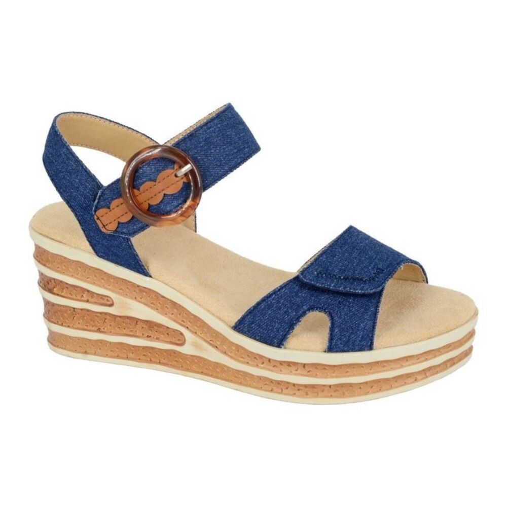 Cipriata Womens/Ladies Danta Leopard Print Sandals / Navy
